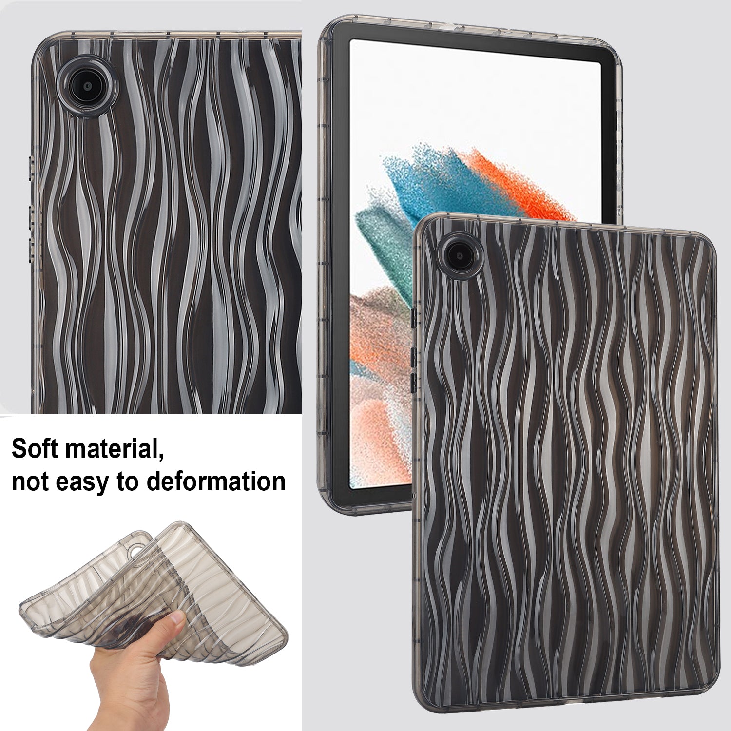 For Samsung Galaxy Tab A8 (2021) X200 Tab A8 (2022) Wave Texture Protective Cover Clear TPU Tablet Case For Samsung Galaxy Tab A8 (2021) X200 Tab A8 (2022) Wave Texture Protective Cover Clear TPU Tablet Case